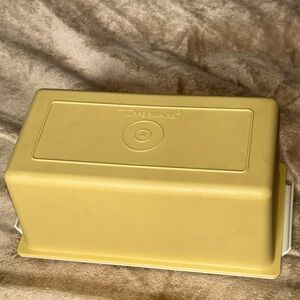 Vintage Tupperware Butter Cheese Keeper Container Harvest Gold / Almond 638-11